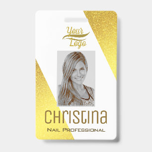 Elegant Gold Glamour Triangle Modern Stylish Chic Badge