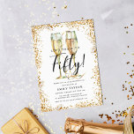 Elegant Gold Glitter 50th Birthday Party Invitation<br><div class="desc">This is an elegant and luxurious 50th Birthday Party invitation featuring a golden glitter border, a pair of watercolor champagne glasses and a modern script font. This would be perfect for anyone looking to celebrate their special milestone birthday in style. Easily update the party details on the card using the...</div>