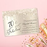 Elegant Gold Glitter 70th Birthday Party Invitation<br><div class="desc">Celebrate her 70 years of sparkle with this elegant gold glitter birthday party invitation  🎉 🎂 🥂 that features "70 & Fabulous" in a stylish script against a gold background,  with drips of gold faux glitter.</div>