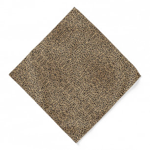 Elegant Gold Glitter Black Leopard Print Bandana