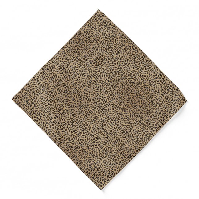 Elegant Gold Glitter Black Leopard Print Bandana (Front)