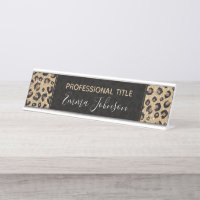 Elegant Gold Glitter Black Leopard Print