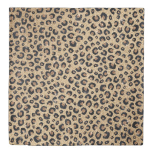 Elegant Gold Glitter Black Leopard Print Duvet Cover