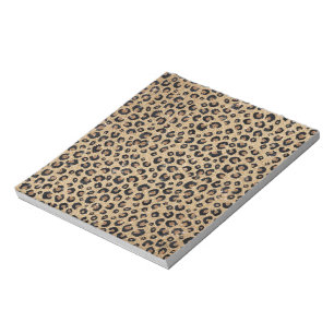 Elegant Gold Glitter Black Leopard Print Notepad