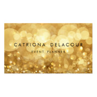 Elegant Gold Glitter Bokeh Business Card