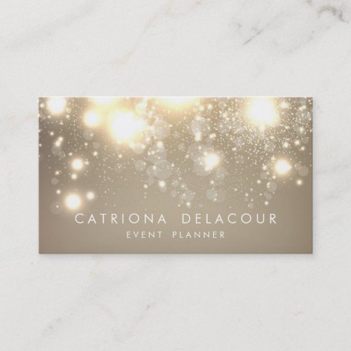 Customizable Elegant Gold Glitter Bokeh Luxe Business Card