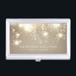 Elegant Gold Glitter Bokeh Luxe Business Card Case<br><div class="desc">Elegant Gold Glitter Bokeh Luxe Business Card Holder | Showcase your business card with this elegant business card holder. It features gold glitter bokeh and simple typography. Matching items are available.</div>