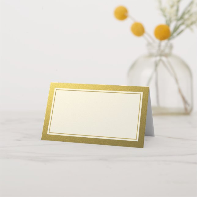 Elegant Gold Glitter Border Blank Place Card (Front)