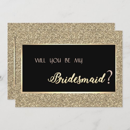 Elegant Gold Glitter  Bridesmaid Card