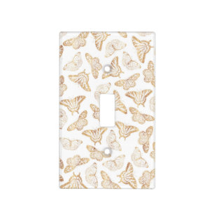 Elegant Gold Glitter Butterfly Light Switch Cover