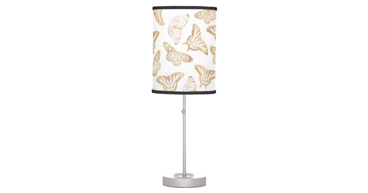 Elegance table lamp with flower and butterflies