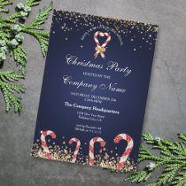 Elegant Gold Glitter Christmas Corporate Party Invitation