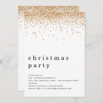 Elegant Gold Glitter Christmas Party Invitation