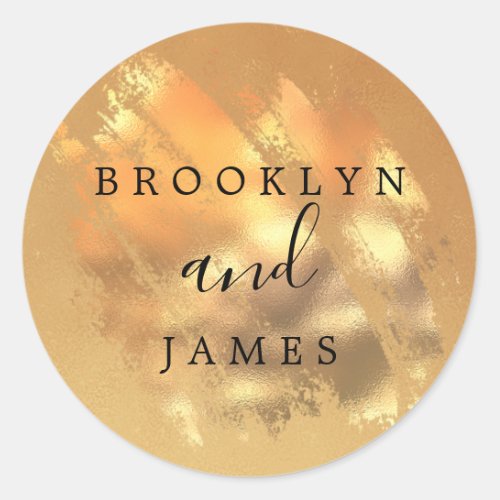 Elegant Gold Glitter  Classic Round Sticker