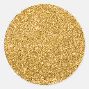 Elegant Gold Glitter Classic Round Sticker