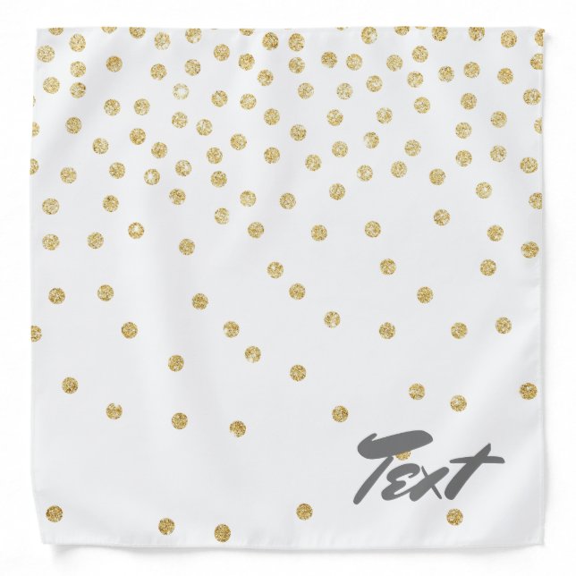 elegant gold glitter confetti dot pattern bandana (Front)