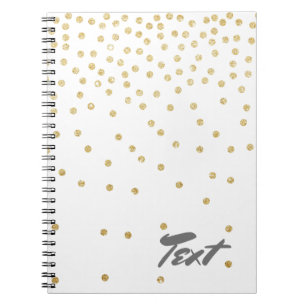 elegant gold glitter confetti dot pattern notebook