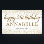 Elegant Gold Glitter Confetti Happy 21st Birthday Banner<br><div class="desc">Elegant Gold Glitter Confetti Happy 21st Birthday Banner</div>