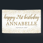 Elegant Gold Glitter Confetti Happy 21st Birthday Banner<br><div class="desc">Elegant Gold Glitter Confetti Happy 21st Birthday Banner</div>