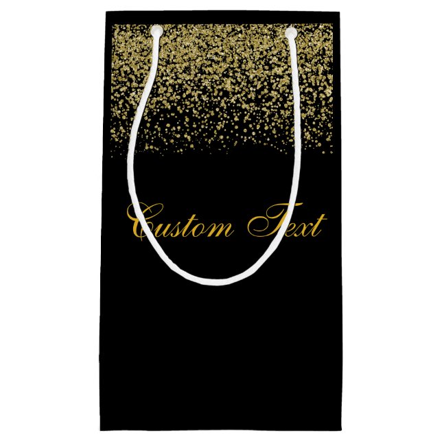 Elegant Gold Glitter Confetti Wedding Small Gift Bag (Front)