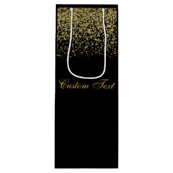 Elegant Gold Glitter Confetti Wedding Wine Gift Bag by My_Wedding_Bliss at Zazzle