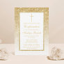 Elegant Gold Glitter Confirmation Or 1st Communion Invitation