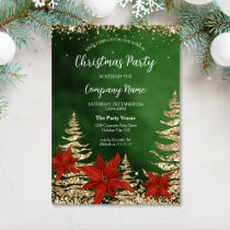 Elegant Gold Glitter Corporate Christmas Party Invitation
