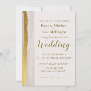 Elegant Gold Glitter Cream Classy Invitation