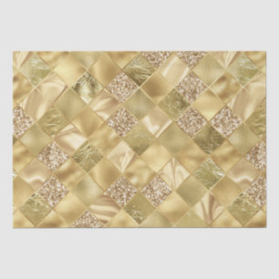 Elegant Gold Glitter Diamond Lattice Pattern Tissue Paper