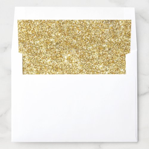 Elegant Gold Glitter Effect Envelope Liner