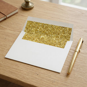 Elegant Gold Glitter Effect Envelope Liner