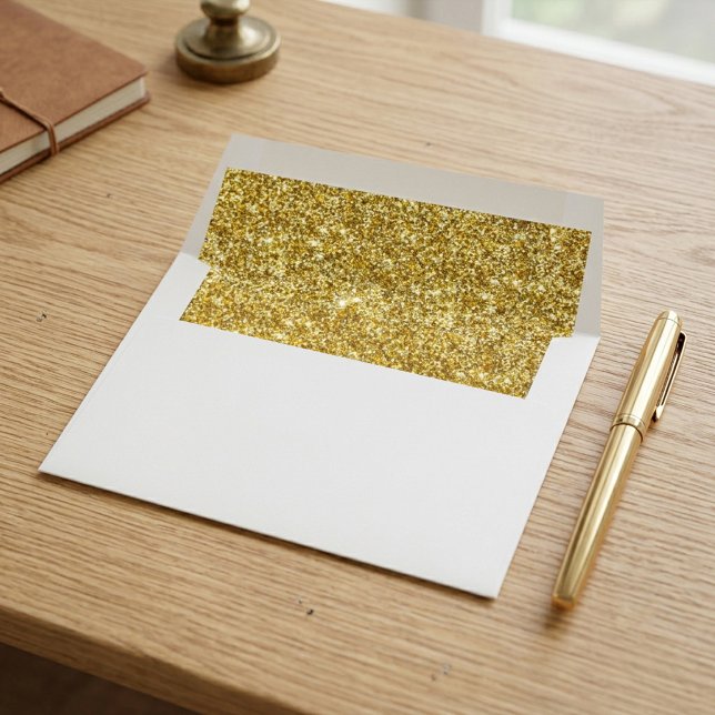 Elegant Gold Glitter Effect Envelope Liner (Creator Uploaded)