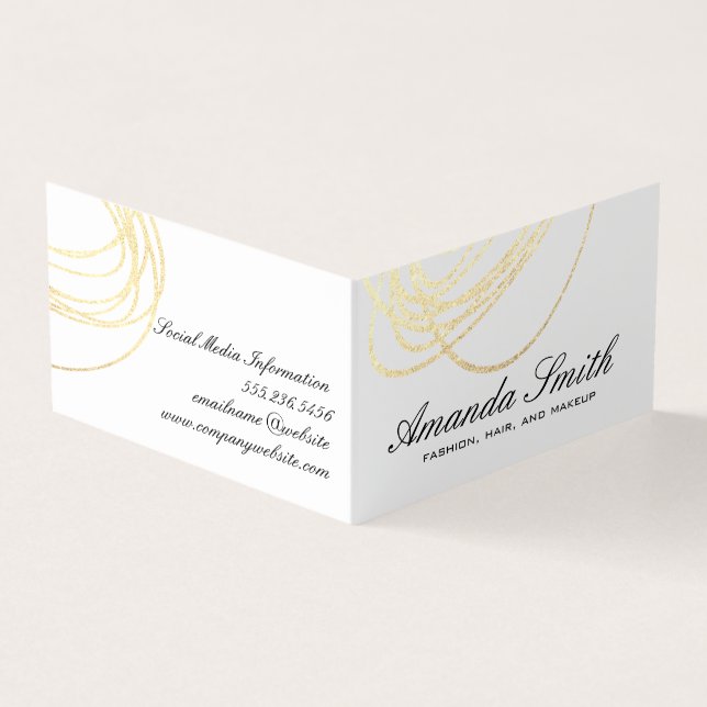 Elegant Gold Glitter Expressive Business Card (Outside)