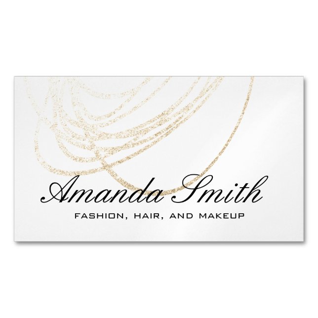 Elegant Gold Glitter Expressive Business Card Magnet (Front)