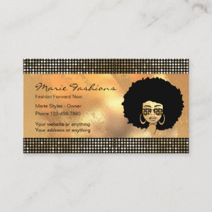 Elegant Gold Glitter Fashion Business Cards