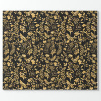 Brown with golden design wrapping paper | Zazzle