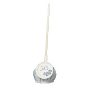 Elegant Gold Glitter Geometric Blue Floral Wed Cake Pops (Front)