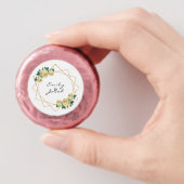 Elegant Gold Glitter Geometric Yellow Floral Wed Dipped Oreo Cookie Favors (In Hand)