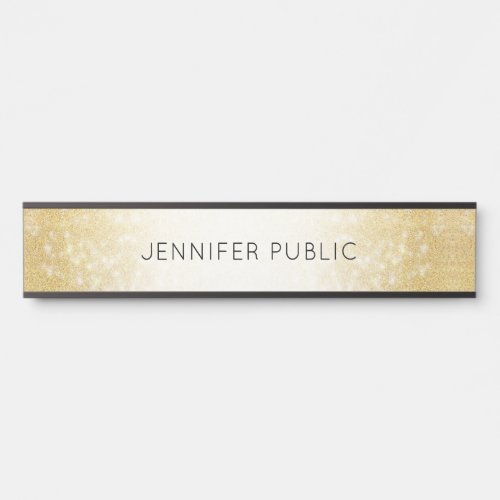 Elegant Gold Glitter Glamour Template Modern Door Sign