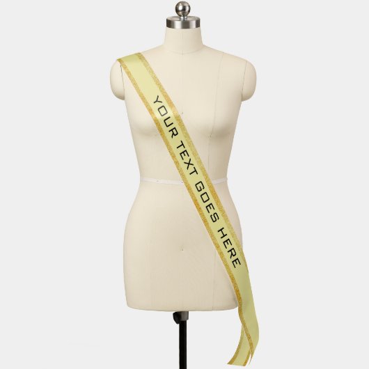 Elegant Gold Glitter Glamour Template Modern Large Sash (Mannequin)