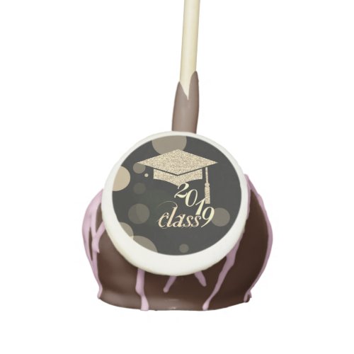 Elegant Gold Glitter Graduation Cap Class 2019 Cake Pops