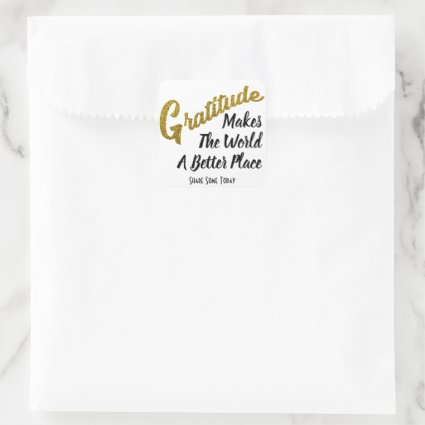 Elegant Gold Glitter Gratitude Typography