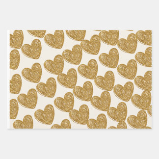 Elegant Gold Glitter Heart Wrapping Paper