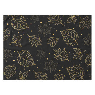 Elegant Gold Glitter Leaves Ditsy Pattern   Tablecloth