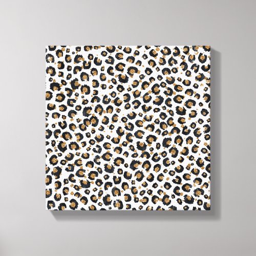 Elegant Gold Glitter Leopard Pattern Canvas Print