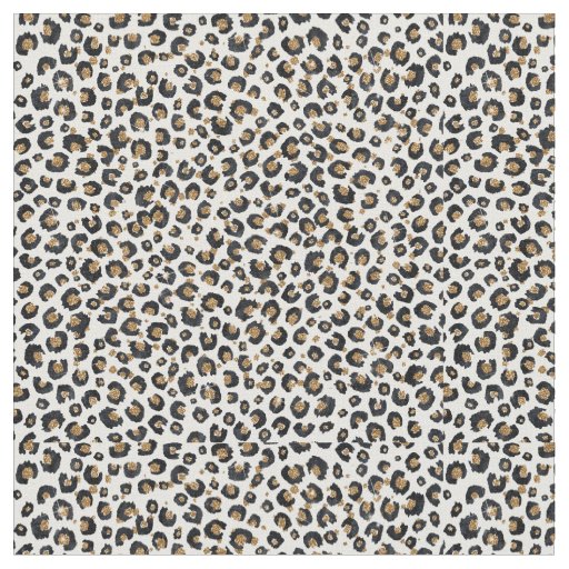 Elegant Gold Glitter Leopard Pattern Fabric
