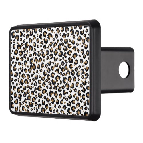 Elegant Gold Glitter Leopard Pattern Hitch Cover