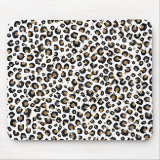 Elegant Gold Glitter Leopard Pattern Mouse Pad