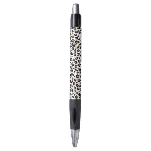 Elegant Gold Glitter Leopard Pattern Pen