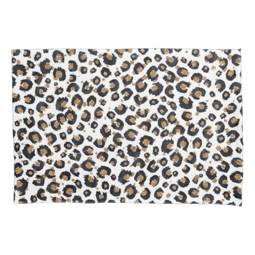 Elegant Gold Glitter Leopard Pattern Pillow Case